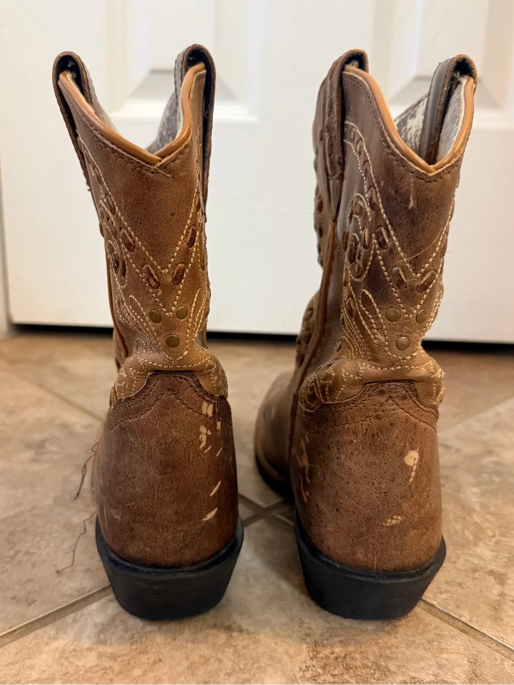 Smoky Mountain Brown Leather Western Boots - Boys Sz 2.5 R, Style 3853C